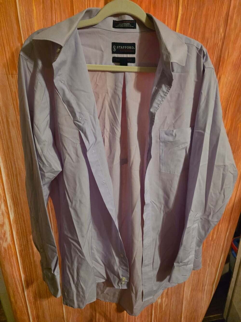 Stafford Performance Super Cotton Blend Broadcloth Long Sleeve Dress Shirt